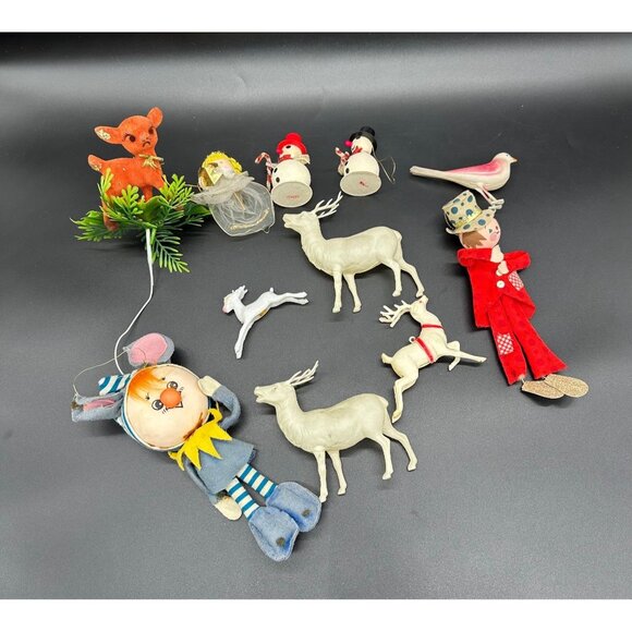 Vintage Christmas Decorations Kitschy Japan Crafting Decor Assemblage Lot of 11 - Picture 1 of 10